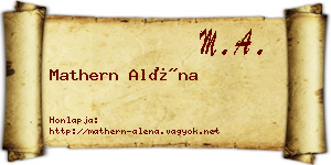 Mathern Aléna névjegykártya